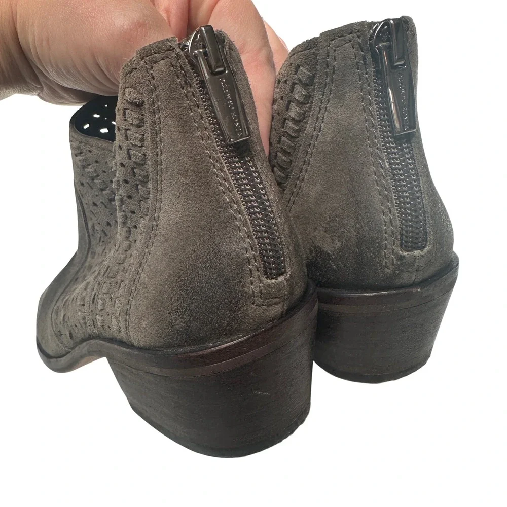 Vince Camuto Women's 7 Leather Cut Out Ankle Booties Prasata Suede Boho Western